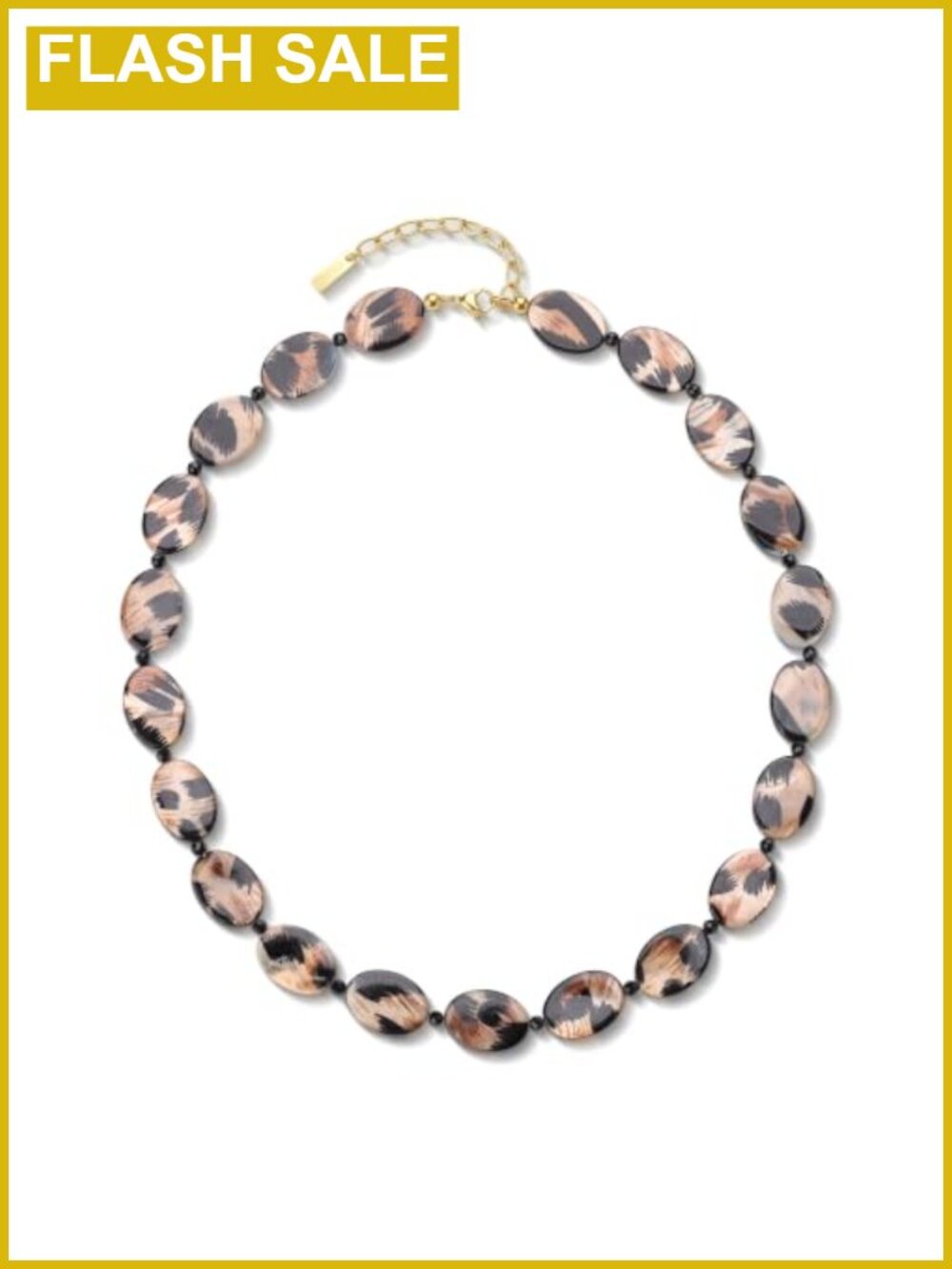 Chunky Beaded Shell Necklace 18K Gold Plated Lobster Clasp Adjustable 17.7"